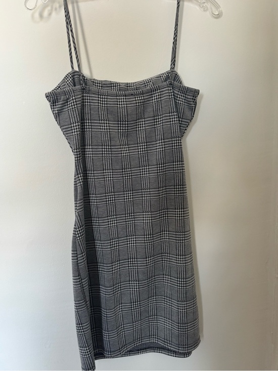 Windsor Dresses & Skirts - Windsor Black & White Checked Slip Dress with Spaghetti Straps